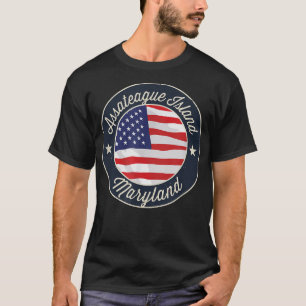 Camiseta Ilha Assateague - Patriótico Maryland Souvenir T-