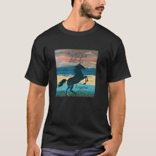 Camiseta Ilha Assateague VA Cavalos Selvagens Náutico Coste