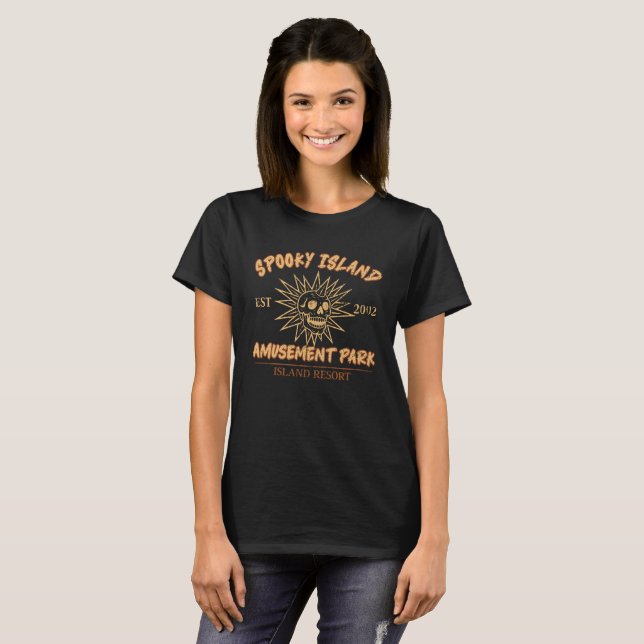 Camiseta Ilha assustadora - halloween de verão (Frente Completa)