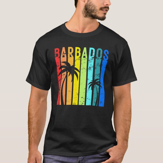 Camiseta Ilha Caribe de Vacinação Design de Barbados (Frente)