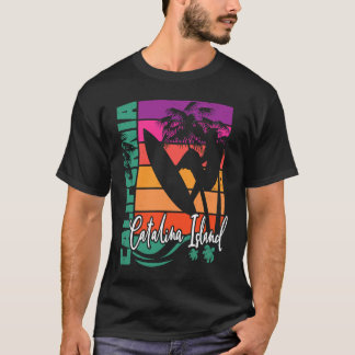 Camiseta Ilha Catalina Califórnia Pôr do Sol Retro Praia Su