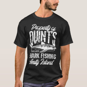 Camiseta Ilha da Amidade da Pesca do Tubarão de Quint, 1975