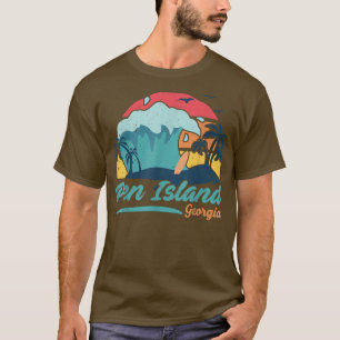 Camiseta Ilha da caneta Georgia Beach Summer Surfing Sunset