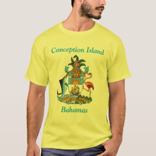 Camiseta Ilha da Concepção, Bahamas com Casaco de Armas
