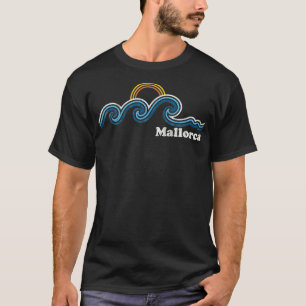Camiseta Ilha da Espanha de Maiorca Ondas de Sufing Sunset 