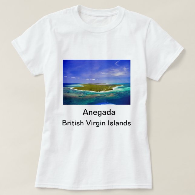 Camiseta Ilha de Anegada/bandeira B.V.I. superior (Frente do Design)