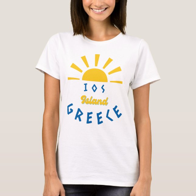 Camiseta Ilha de IOS, Grécia - Mulheres Sunshine (Frente)