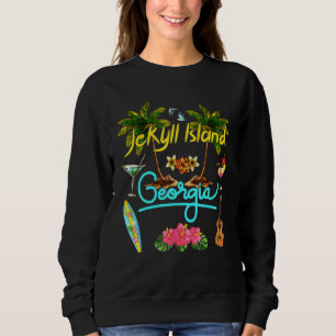 Camiseta Ilha de Jekyll Georgia Beach Summer Palm Sun Set P