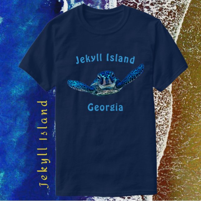Camiseta Ilha de Jekyll Georgia, Tartaruga do Mar Atormenta (Criador carregado)