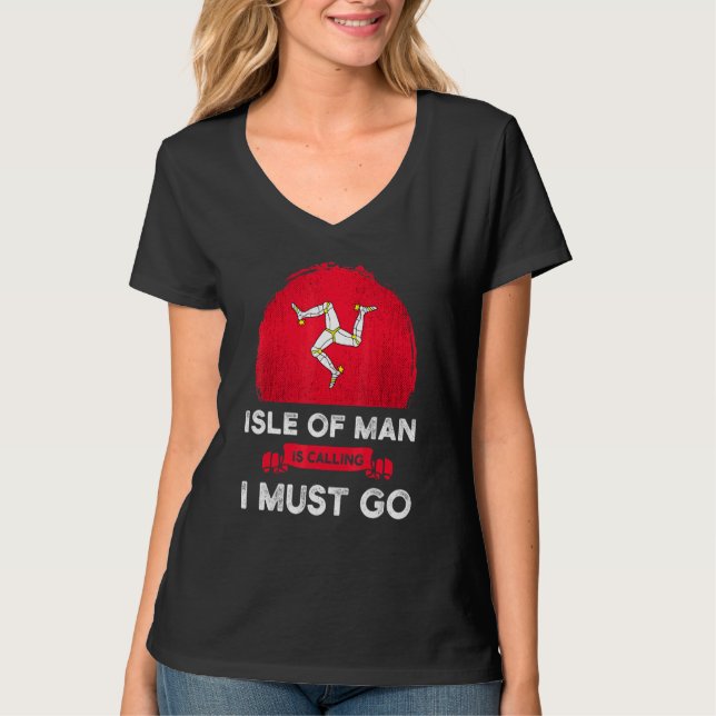 Camiseta Ilha de Man está Chamando Eu Devo Ir Patrimônio Ma (Frente)