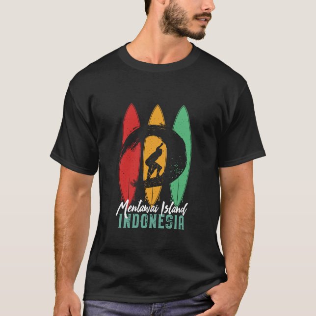 Camiseta Ilha de Mentawai Indonésia: Imagem Retroativa (Frente)