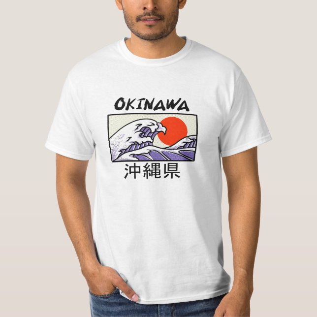 Camiseta Ilha de Okinawa, no Japão, Wave Beach (Frente)