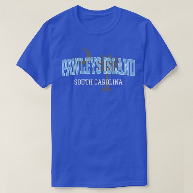 Camiseta Ilha de Pawleys South olina Palmetto Coastal Blue (Frente do Design)