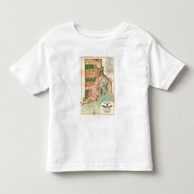 Camiseta Ilha de Rhode IslandPanoramic MapRhode (Frente)