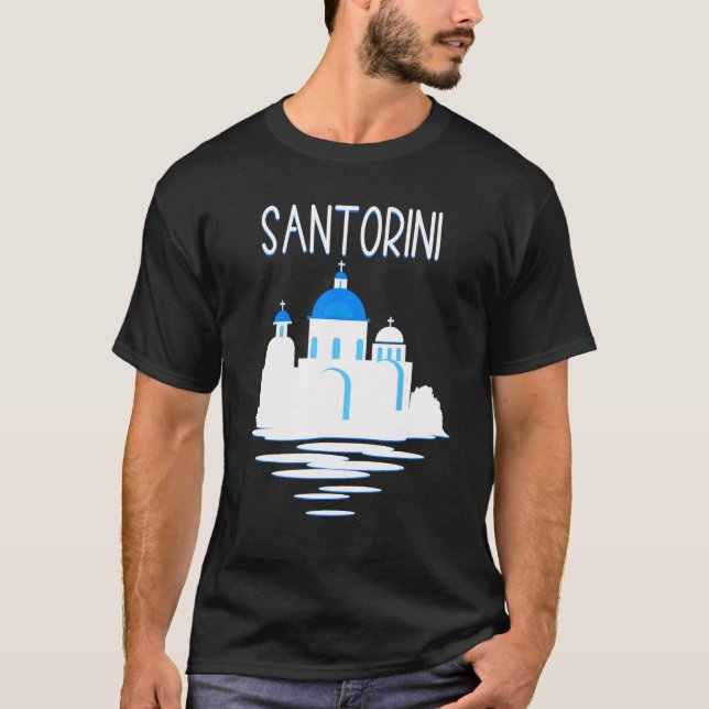 Camiseta Ilha de Santorini Grécia Ellada Vertical Isl Grego (Frente)