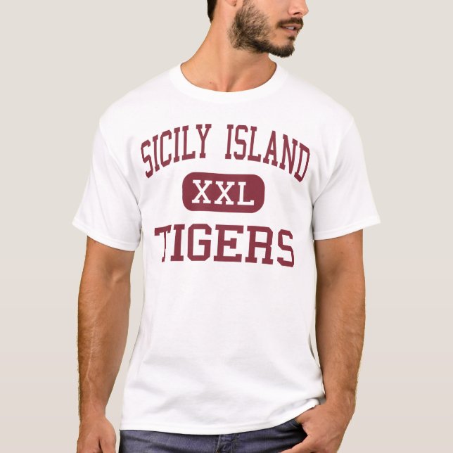Camiseta Ilha de Sicília - tigres - alta - ilha de Sicília (Frente)