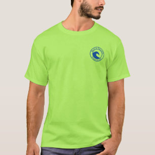 Camiseta Ilha Design do Círculo de Onda do Oceano Azul