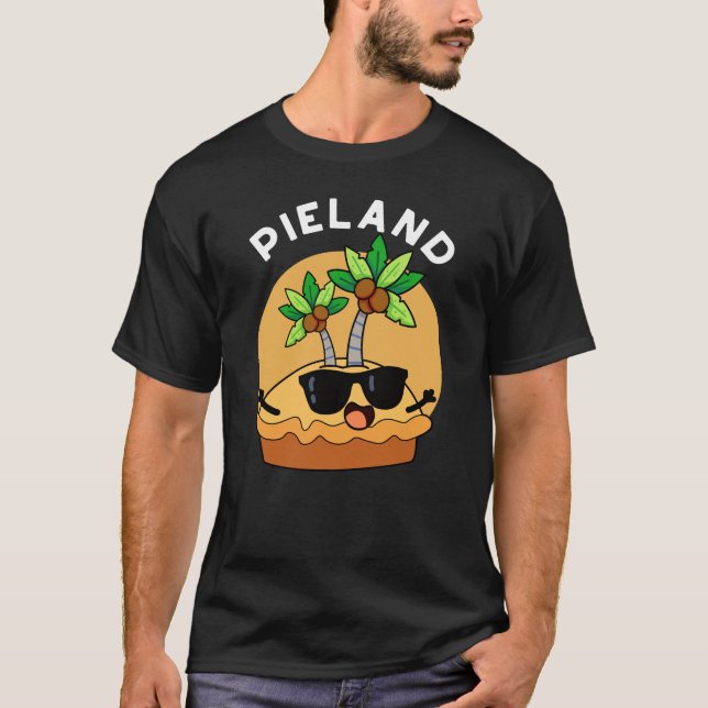 Camiseta Ilha do Bolo Piada Terra Pun BG Escuro (Frente)