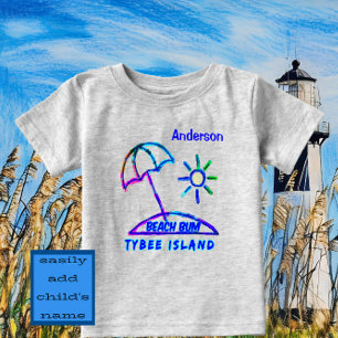 Camiseta Ilha do Tybee Gelado Gelado Pintura Praia Guarda-c
