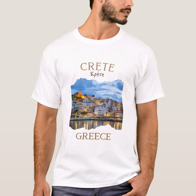 Camiseta Ilha Grega Creta Grécia com a Cidade de Rethimno (Frente)