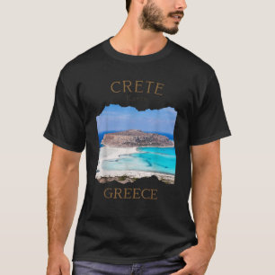 Camiseta Ilha Grega Creta Grécia com Balos Beach em