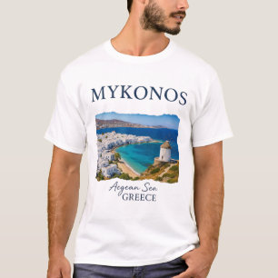 Camiseta Ilha Grega Mykonos Férias Viagens Vida Costeira