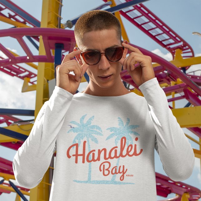 Camiseta Ilha Hanalei Bay de Kauai, Surf Hawaii Souvenir (Criador carregado)