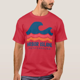 Camiseta Ilha Harbour South olina Vintage Wave