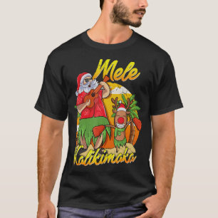 Camiseta Ilha Havaiana Mele Kalikimaka Papais noeis Reindee