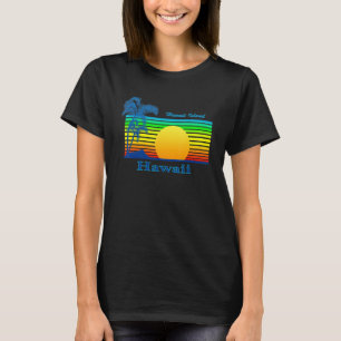 Camiseta Ilha Hawaii Retro Tropical Beach Sunset
