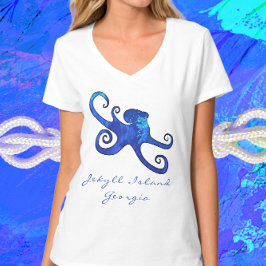 Camiseta Ilha Jekyll GA Ocean Blue Octopus