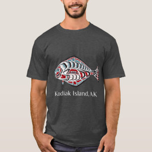 Camiseta Ilha Kodiak Alaska Halibut Nativo Americano