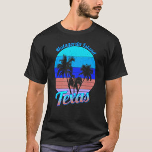 Camiseta Ilha Matagorda Texas Retro Tropical Palm Trees V