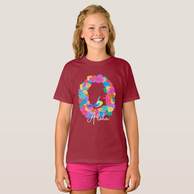 Camiseta Ilha Pássaro Rústico 'Aloha' (Frente Completa)