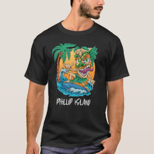 Camiseta Ilha Phillip, Austrália Palm Tree Surfing Beach V