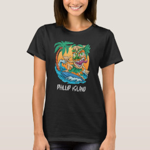 Camiseta Ilha Phillip, Austrália Palm Tree Surfing Beach V