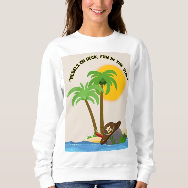Camiseta ilha pirata praia (Frente)