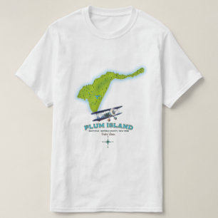 Camiseta Ilha Plum, condado de Southold Suffolk, mapa de No