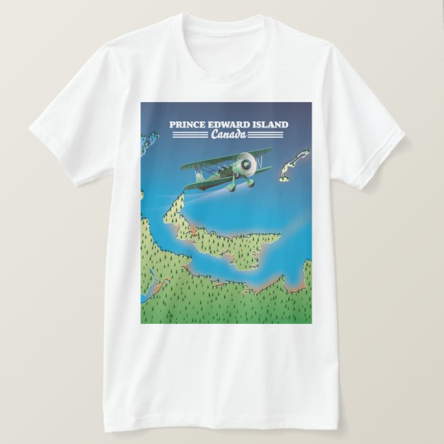 Camiseta Ilha Príncipe Edward, mapa do Canadá. (Frente do Design)