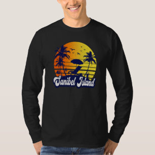 Camiseta Ilha Sanibel Flórida Praia do Pôr do Sol Retro Pre