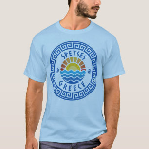 Camiseta Ilha Spetses, Grécia - Azul Claro Masculino