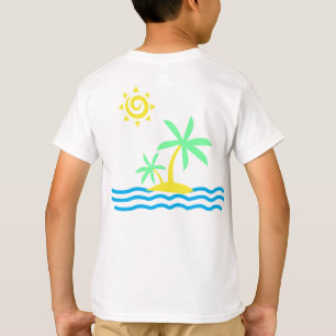 Camiseta Ilha Tropical com Palm Trees e Sol