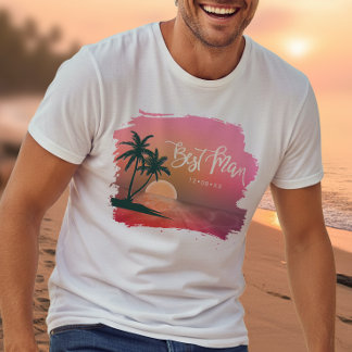 Camiseta Ilha Tropical Melhor Homem Rosa ID581