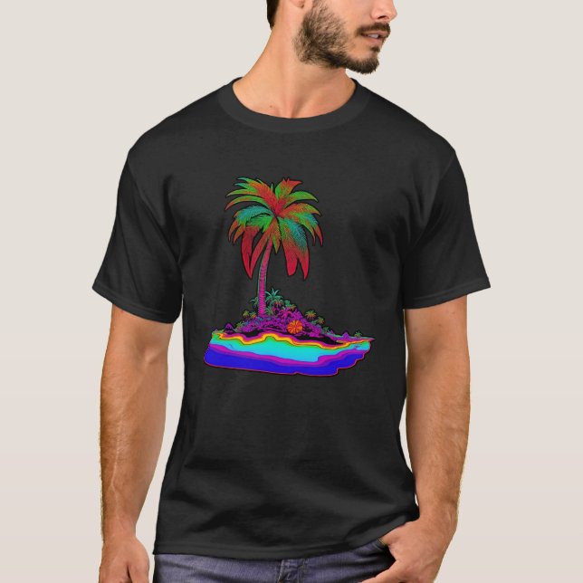 Camiseta Ilha Tropical Psicodélica (Frente)