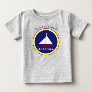 Camiseta Ilha Tybee Geórgia Barco à Vela Fofo com Nome