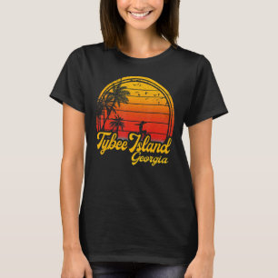 Camiseta Ilha Tybee Georgia Beach Palm Tree Summer Vacati