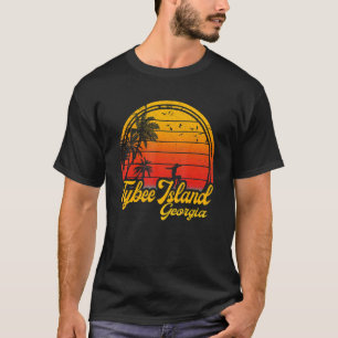 Camiseta Ilha Tybee Georgia Beach Palm Tree Summer Vacati