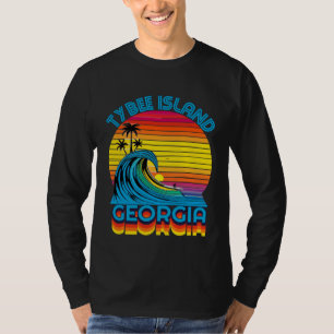 Camiseta Ilha Tybee Geórgia Retro Retro Throwback Surf & Pr