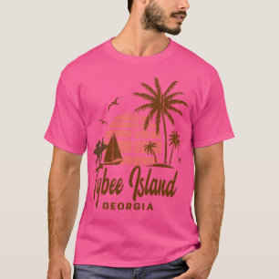 Camiseta Ilha Tybee Georgia Seaside Vintage Sunset