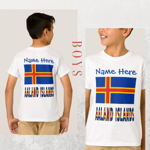 Camiseta Ilhas Åland Ålander Flag Personalização Azul